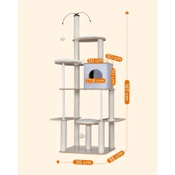 FEANDREA Kratzbaum 360° drehbare Plüschbälle 7 FEANDREA Kratzbaum 360° drehbare Plüschbälle – Bild 7