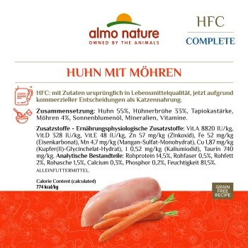Almo Nature Almo Complete HFC Huhn Mit Möhren 24x70 G 2 Almo Nature Almo Complete HFC Huhn Mit Möhren 24x70 G – Bild 2