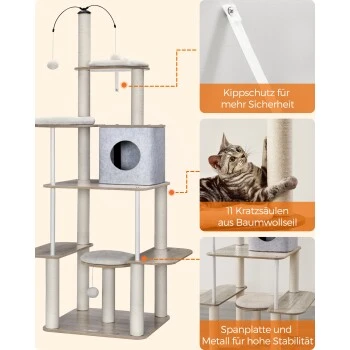 FEANDREA Kratzbaum 360° drehbare Plüschbälle 3 FEANDREA Kratzbaum 360° drehbare Plüschbälle – Bild 3