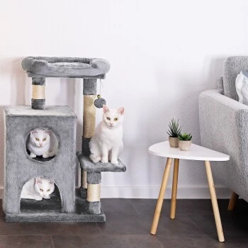 Lionto Kratzbaum, Höhe 80 Cm Dunkelgrau 3 Lionto Kratzbaum, Höhe 80 Cm Dunkelgrau – Bild 3