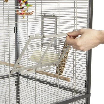 Montana Cages Voliere Paradiso 150 Hellgrau/ Dunkelgrau 5 Montana Cages Voliere Paradiso 150 Hellgrau/ Dunkelgrau – Bild 5