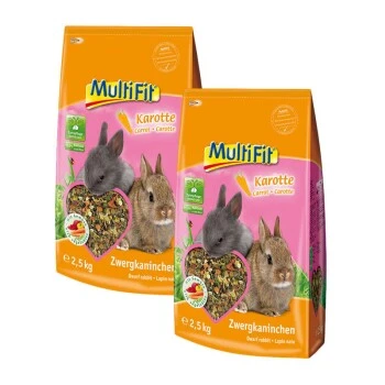 MultiFit Für Zwergkaninchen Mit Karotte 2x2,5kg 1 MultiFit Für Zwergkaninchen Mit Karotte 2x2,5kg