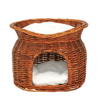 Lionto Weidenkorb Für Katzen Katzenhöhle Braun 1 Lionto Weidenkorb Für Katzen Katzenhöhle Braun