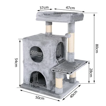 Lionto Kratzbaum, Höhe 80 Cm Dunkelgrau 7 Lionto Kratzbaum, Höhe 80 Cm Dunkelgrau – Bild 7