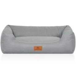 Knuffelwuff Hundebett Emma Aus Velours Mit Feinem Handwebcharakter In Pastellfarben Petrol M-L